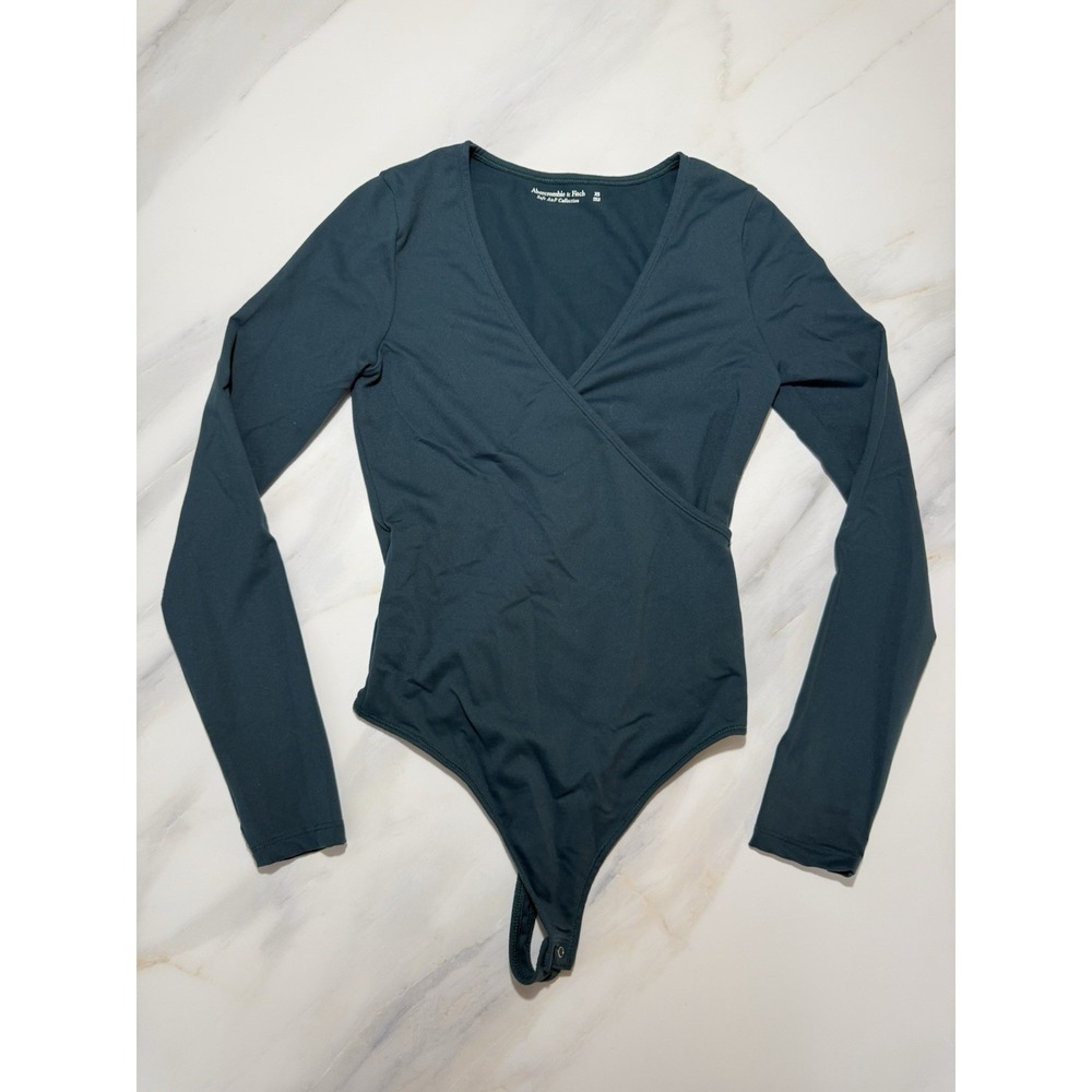 Abercrombie & Fitch Soft A&F Collection Wrap Bodysuit Teal‎ Green XS